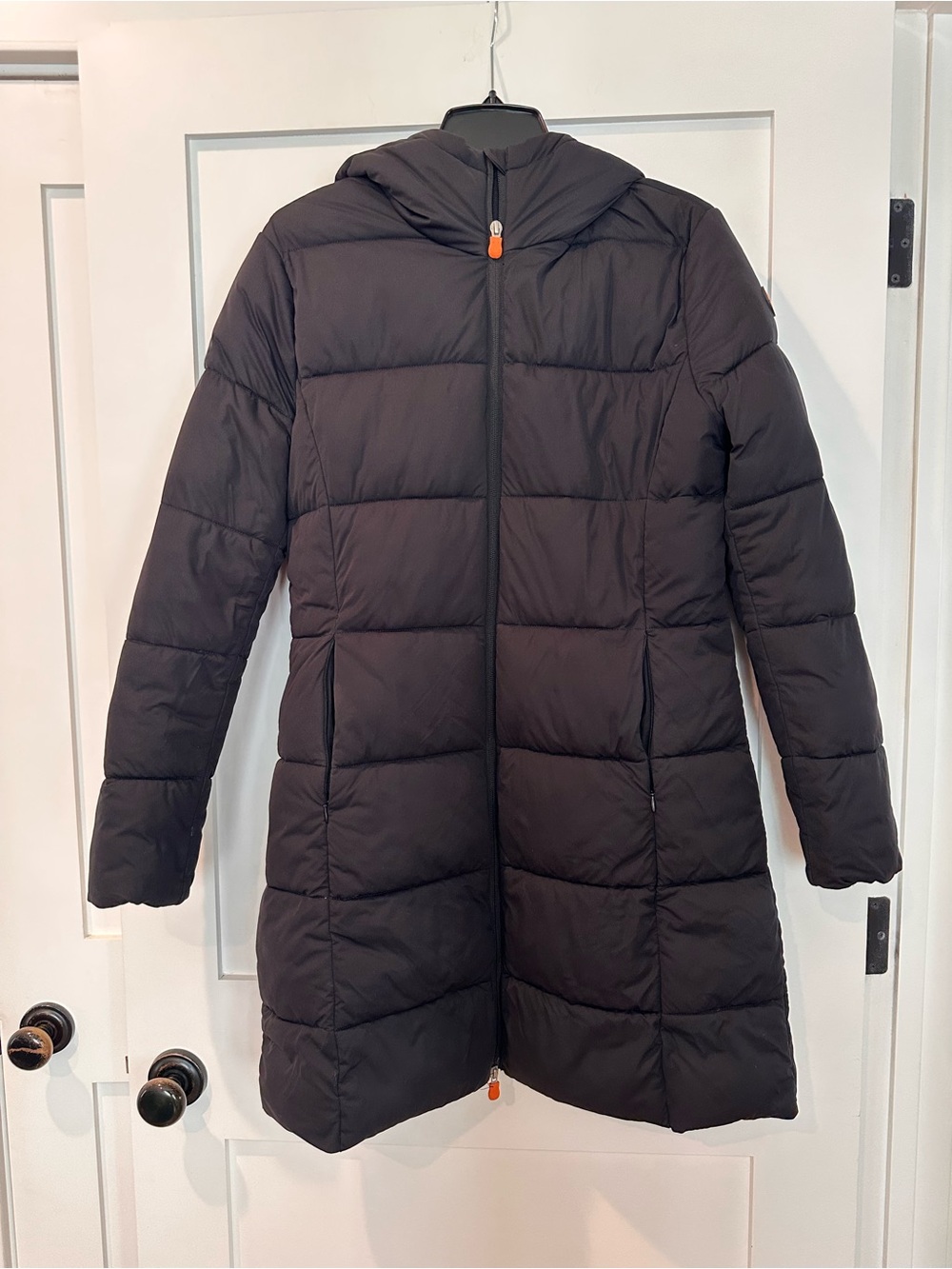 Save The Duck Plumtech Black Hooded Puffer Coat
